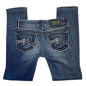Miss Me Y2K Sunny Skinny Jeans Medium Wash Denim Size 26 Mid Rise‎ JPD1032SK
